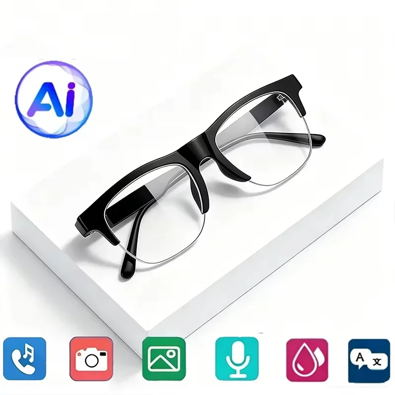 8K HD AI Smart Glasses Translation Hands-Free Calling AI Chat Logging Music Playback Smart Sunglasses for Men Women NEW