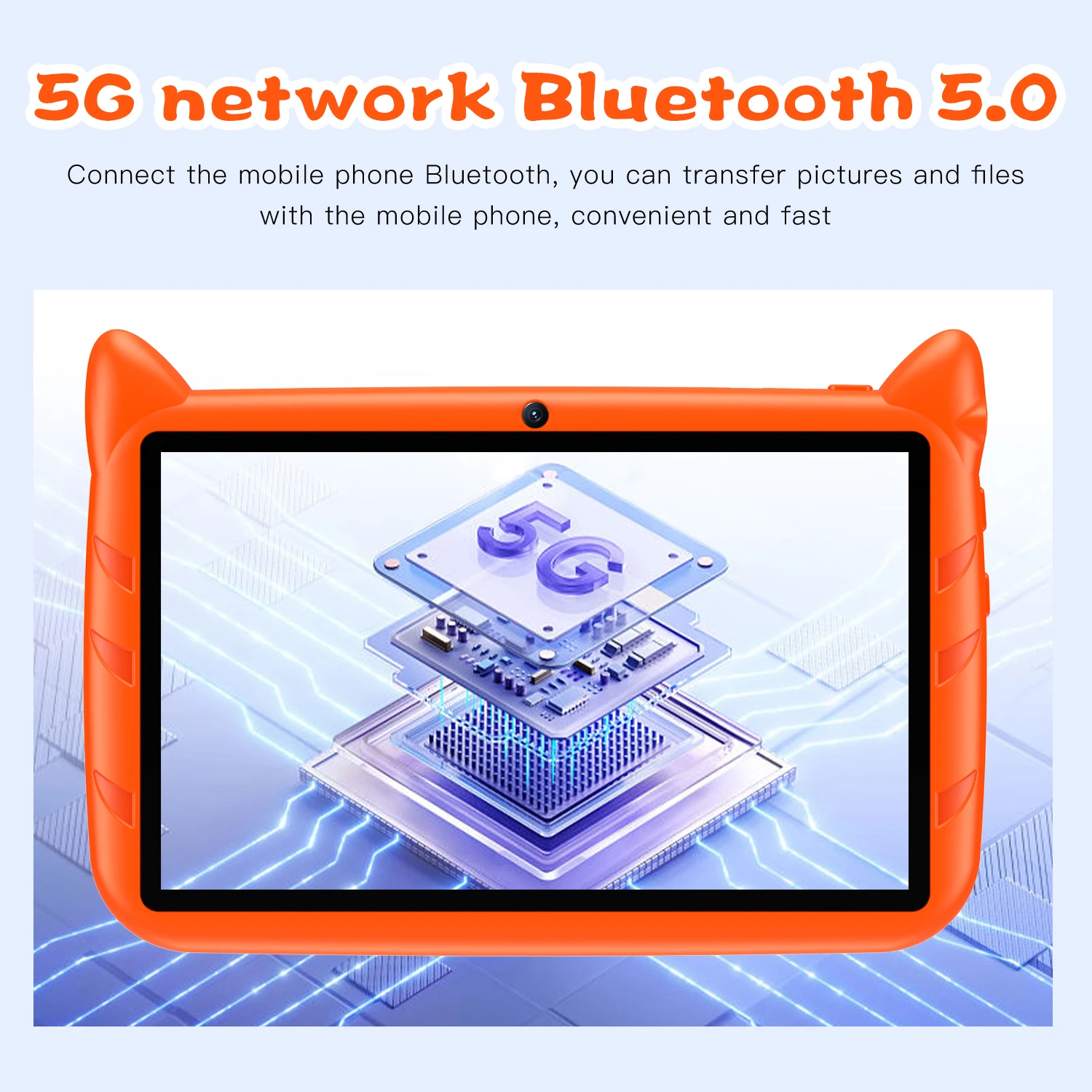 BDF Cartoon Pattern 7 Inch Kids Tablet Quad Core 4GB RAM 64GB ROM Android 13 Google Learning Education Games Tablets 4000mAh