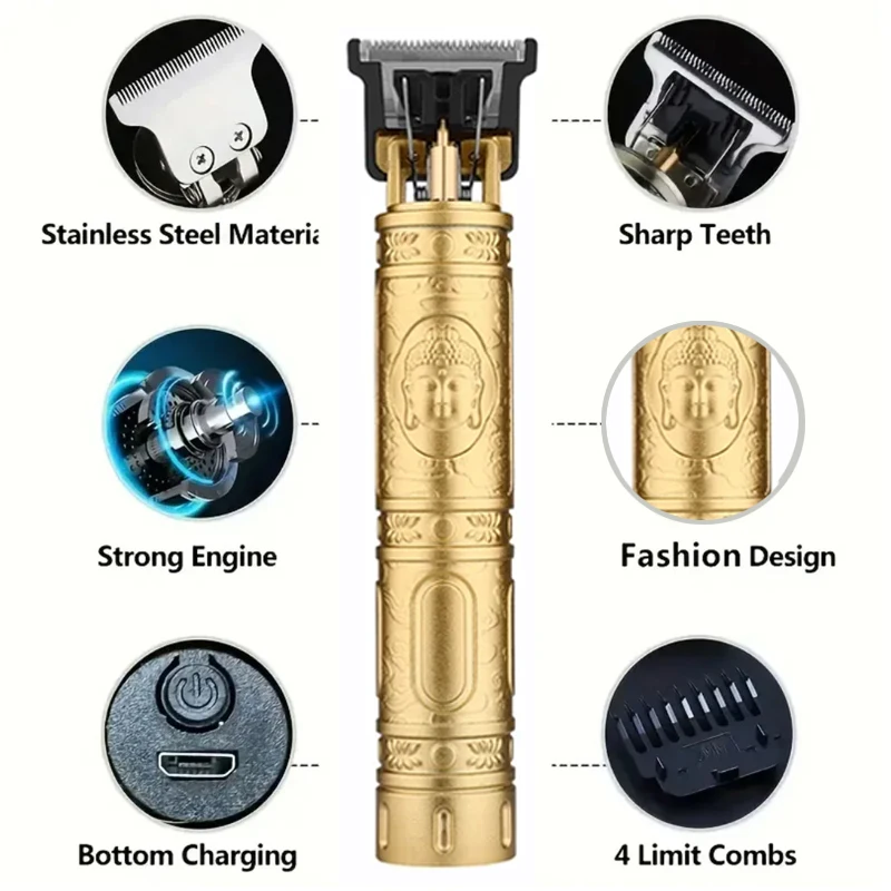 2026 New Arrival！Vintage T9 Hair Clipper Beard Shaving Body Hair Trimmer Clippers Electric Men Haircut Machine Barber Shaver