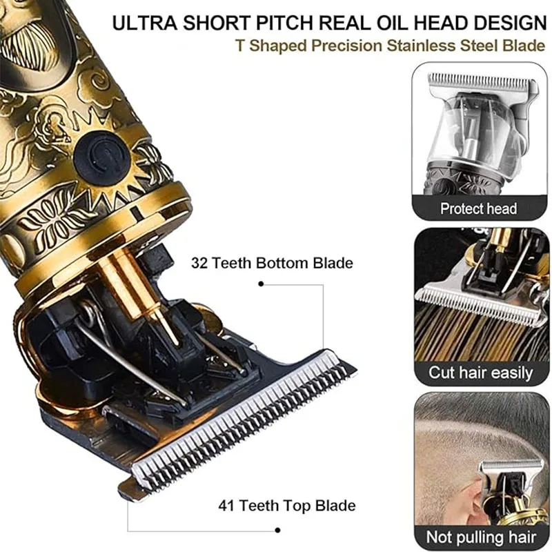 2026 New Arrival！Vintage T9 Hair Clipper Beard Shaving Body Hair Trimmer Clippers Electric Men Haircut Machine Barber Shaver