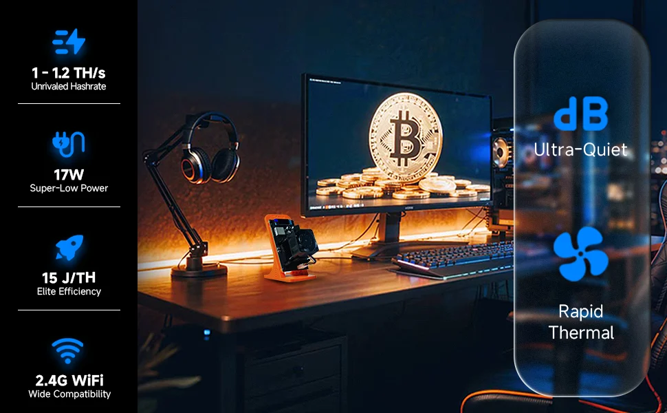 2026 Latest Bitaxe Gamma 601 Crypto Mining Machine 1.1-1.2th/s 25W Open Source Bitcoin Miner With Power Supply Bitaxe Solo Miner