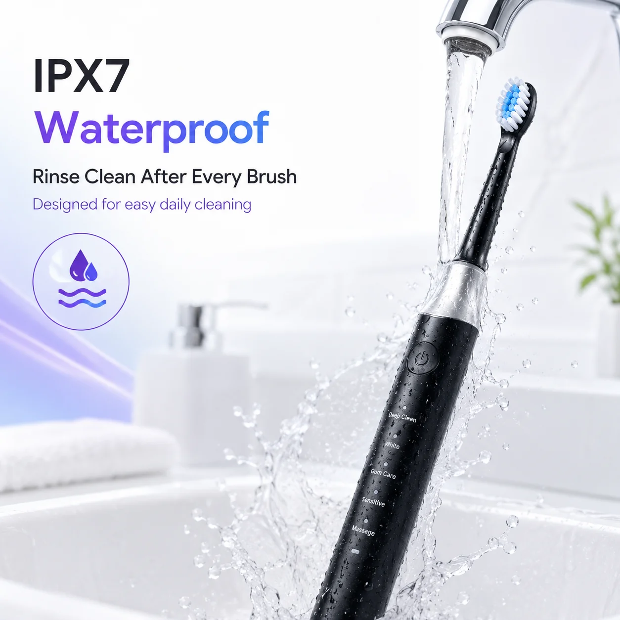 Dr.Yadent YD07 Electric Sonic Toothbrush Sensitive Gum Care Rechargeable Toothbrush 5 Modes Soft Brush Bristle 60 Days Life Long