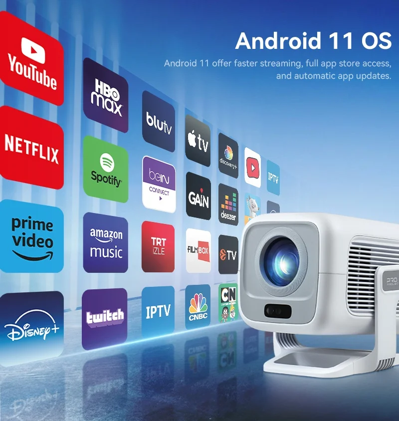 DITONG X3Plus HD Projector Native 1080P Support 4K WIFI6 BT5.4 Android Mini Portable Projector LED Home Theater Video Projector