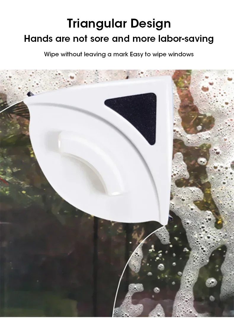Magnetic Double Layer Glass Window Cleaner Home Multifunctional High Rise with Automatic Drainage Strong Grip Long Reach