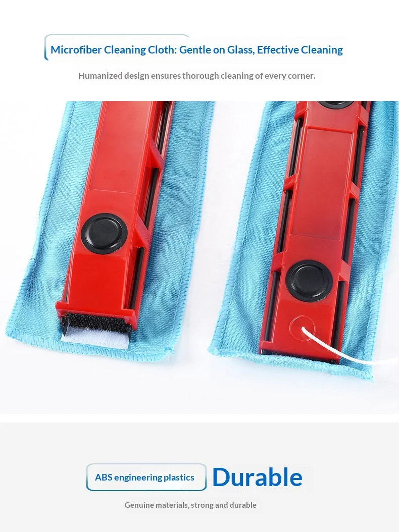 Magnetic Window Cleaner Brush Double-Side Automatic Water Discharge Wiper Glass Window Brush High Rise Outside Window Cleaner