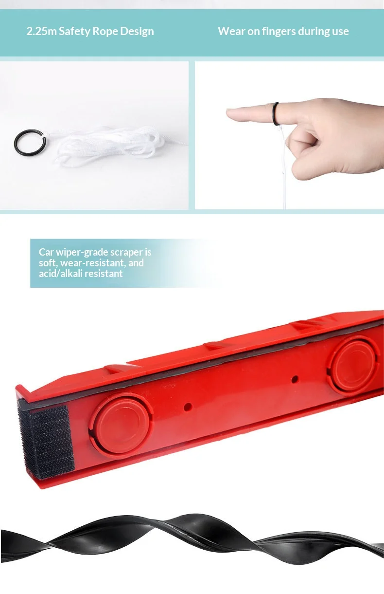 Magnetic Window Cleaner Brush Double-Side Automatic Water Discharge Wiper Glass Window Brush High Rise Outside Window Cleaner
