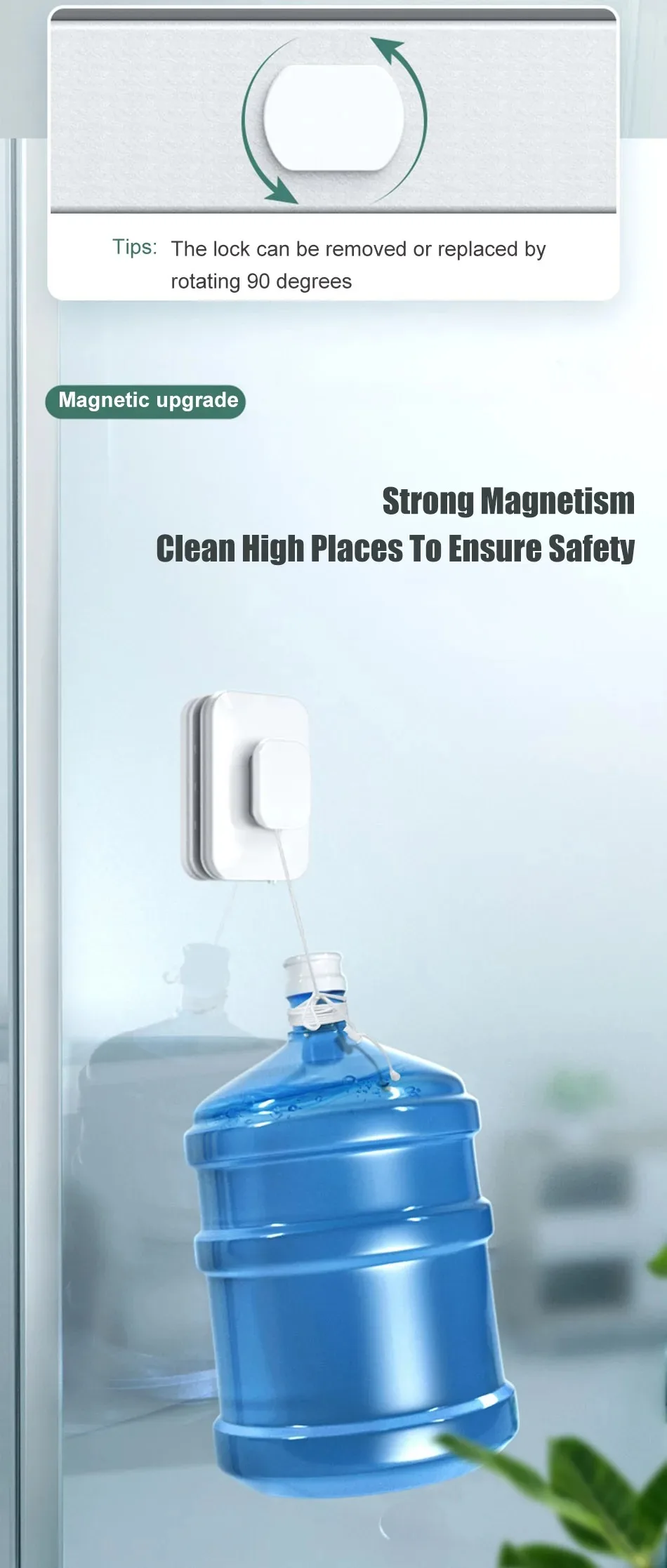 Portable Glass Cleaning Magnetic Brush Double-Sided Cleaning Brush Household Magnetic Glass Cleaning Brush For Cleaning Windows