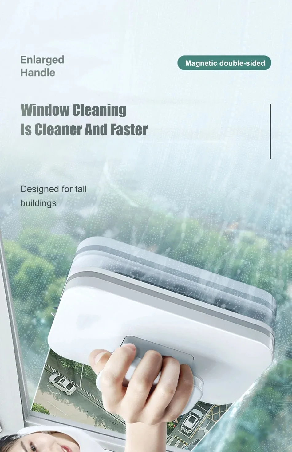 Portable Glass Cleaning Magnetic Brush Double-Sided Cleaning Brush Household Magnetic Glass Cleaning Brush For Cleaning Windows