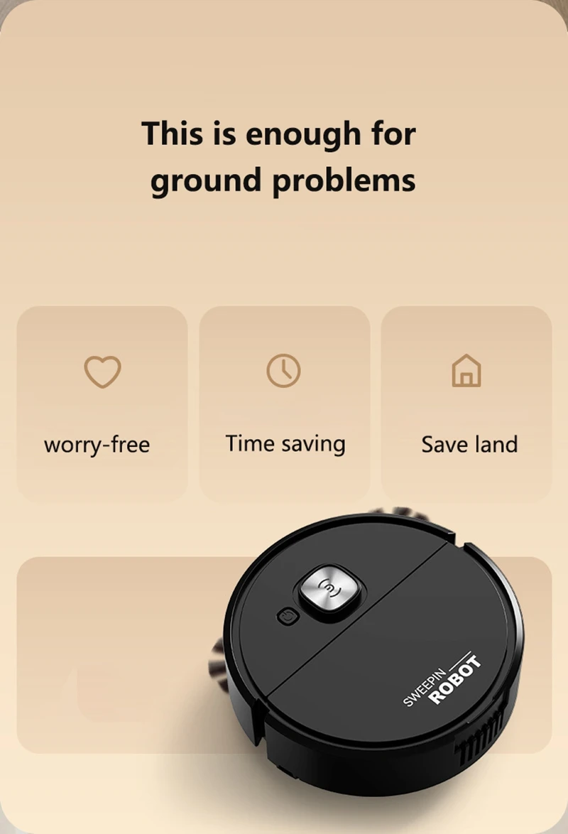Mini Vacuum Cleaner 3-in-1 Robot Vacuum Cleaner Intelligent Sweeping Robot Household Dust Sweeping Mopping for Home Floor Carpet