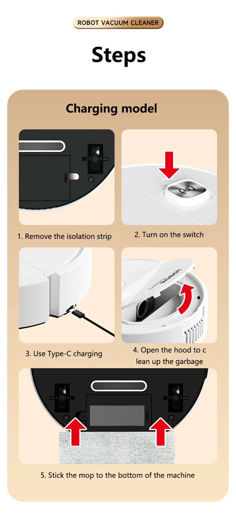 Mini Vacuum Cleaner 3-in-1 Robot Vacuum Cleaner Intelligent Sweeping Robot Household Dust Sweeping Mopping for Home Floor Carpet