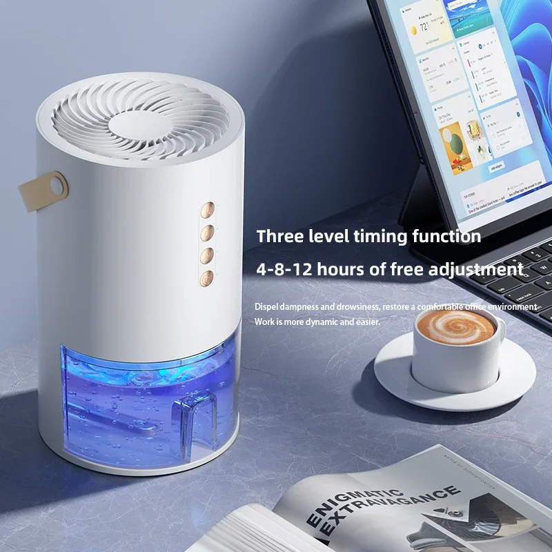 TINSOL 1300ml Smart Negative Ion Dehumidifier, eliminates humidity, mold, and moisture, energy-saving timer, air dryer