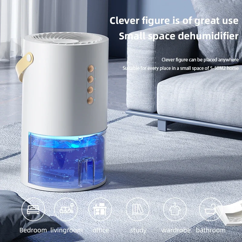 TINSOL 1300ml Smart Negative Ion Dehumidifier, eliminates humidity, mold, and moisture, energy-saving timer, air dryer