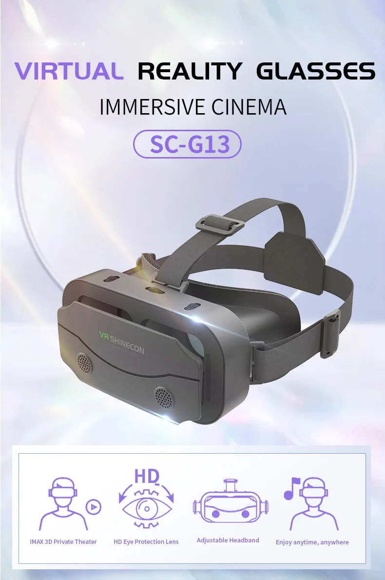 3D Virtual Reality VR Glasses Headset Devices Helmet Lenses Goggles Smart For Smartphones Phone Cell Mobile Game Viar Viewer Set
