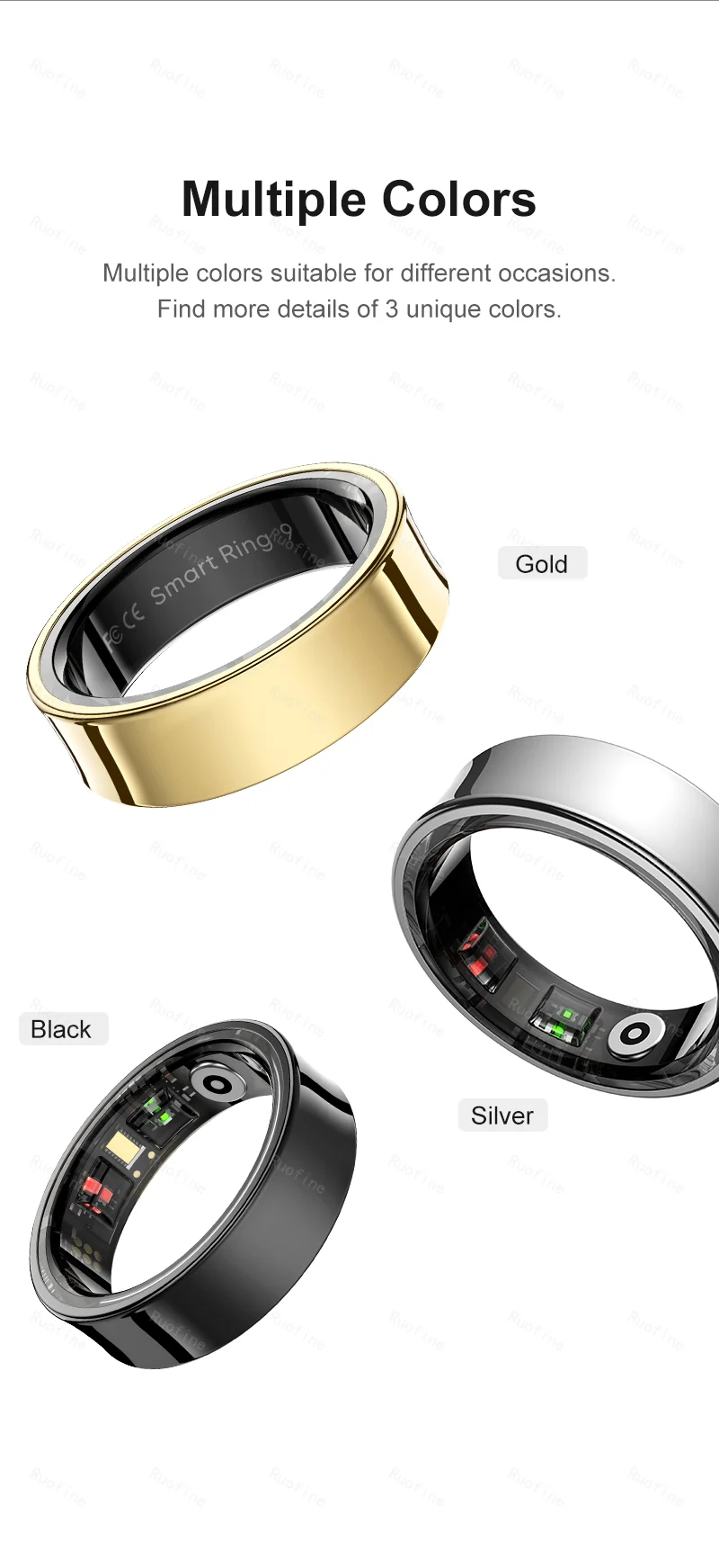 Qring R09 R06 Fitness Tracker Waterproof Connected Ring Man Remote Control Electronic Swimming Pool New Arrival Smartring 2024