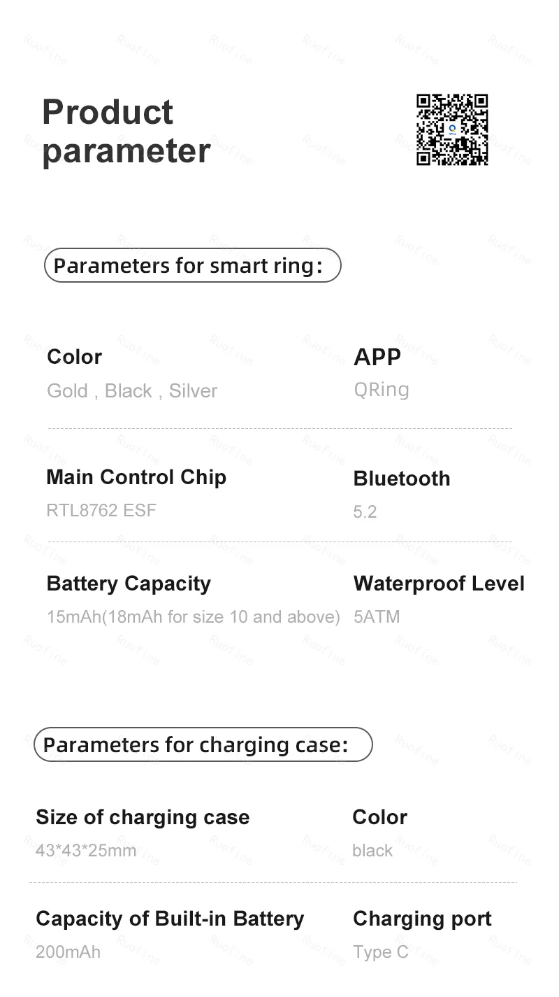 Qring R09 R06 Fitness Tracker Waterproof Connected Ring Man Remote Control Electronic Swimming Pool New Arrival Smartring 2024