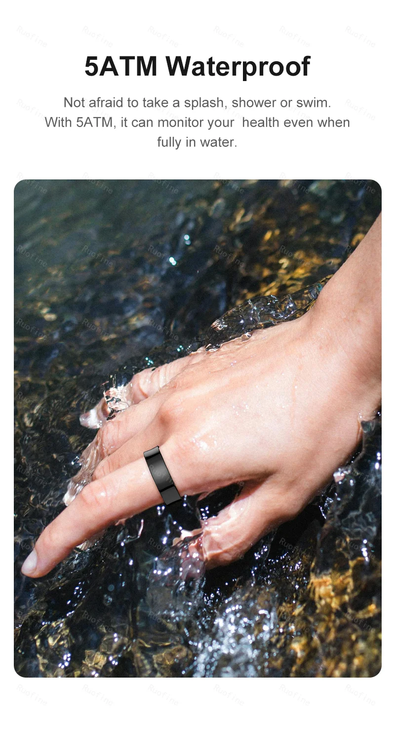 Qring R09 R06 Fitness Tracker Waterproof Connected Ring Man Remote Control Electronic Swimming Pool New Arrival Smartring 2024