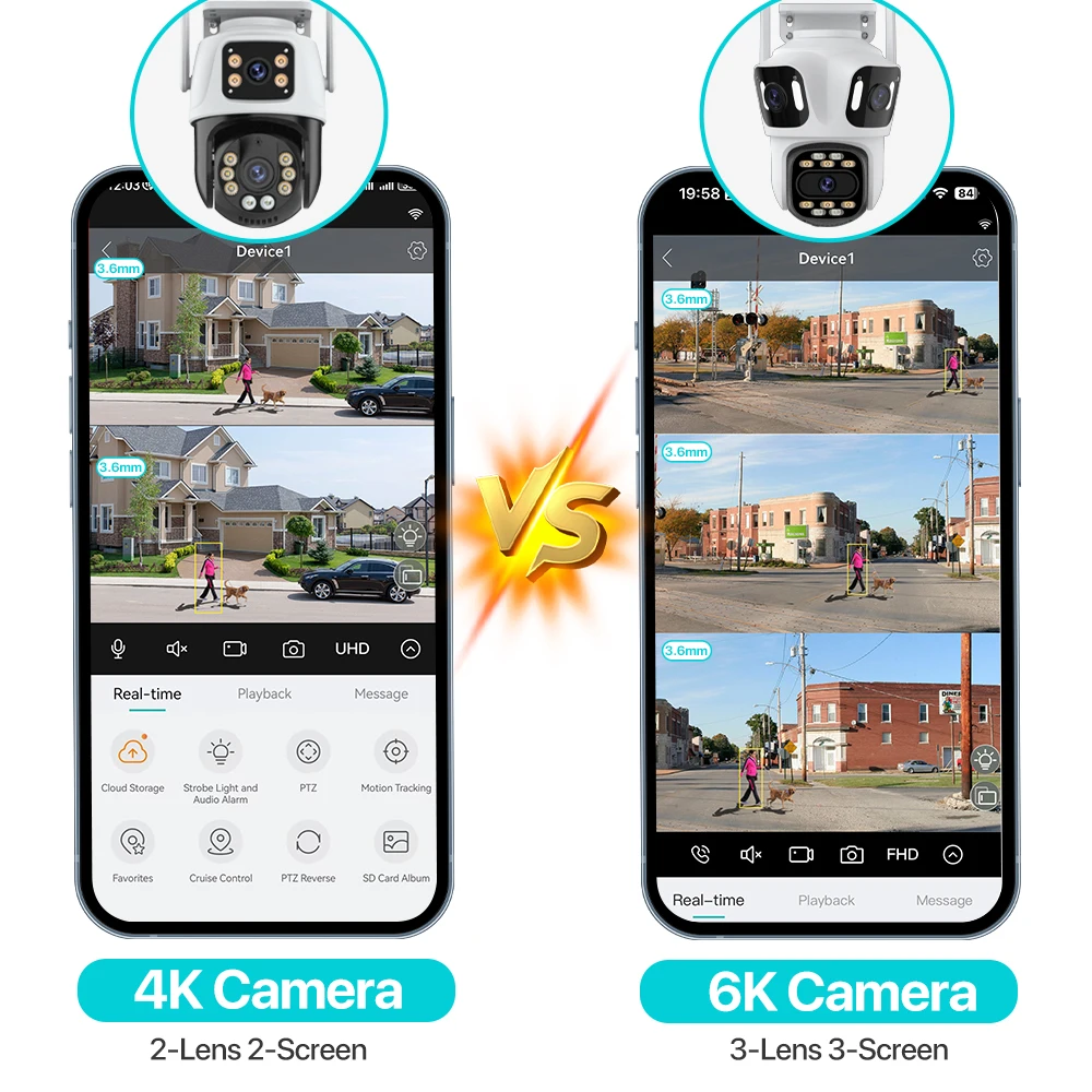 Three Lens PTZ IP Camera Outdoor 6K HD Three Screen WiFi Security Camera Auto Tracking 4K Dual Len Wirelss CCTV Camera iCsee Three Lens PTZ IP Camera Outdoor 6K HD Three Screen WiFi Security Camera Auto Tracking 4K Dual Len Wirelss CCTV Camera iCsee