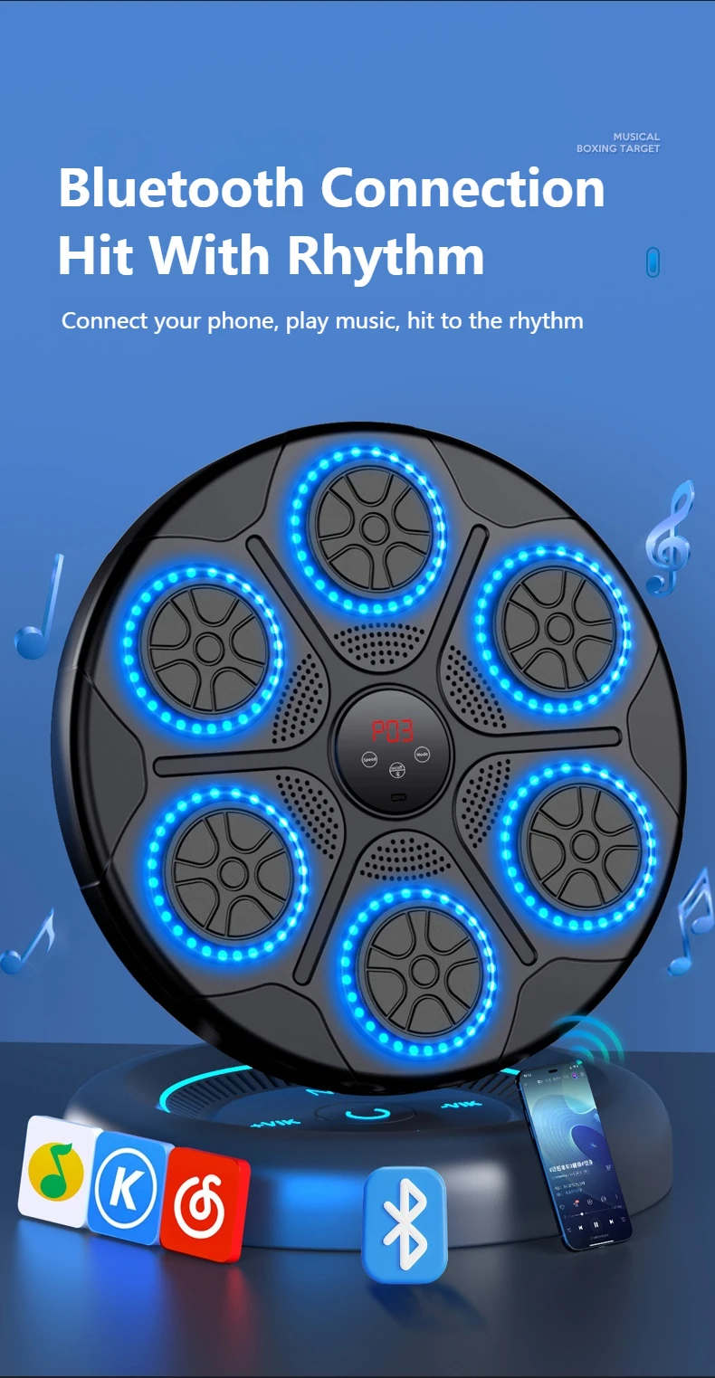 Music Boxing Machine; Smart Wall Mounted Electronic Boxing Trainer Gym Music Boxing Machine; Smart Wall Mounted Electronic Boxing Trainer Gym