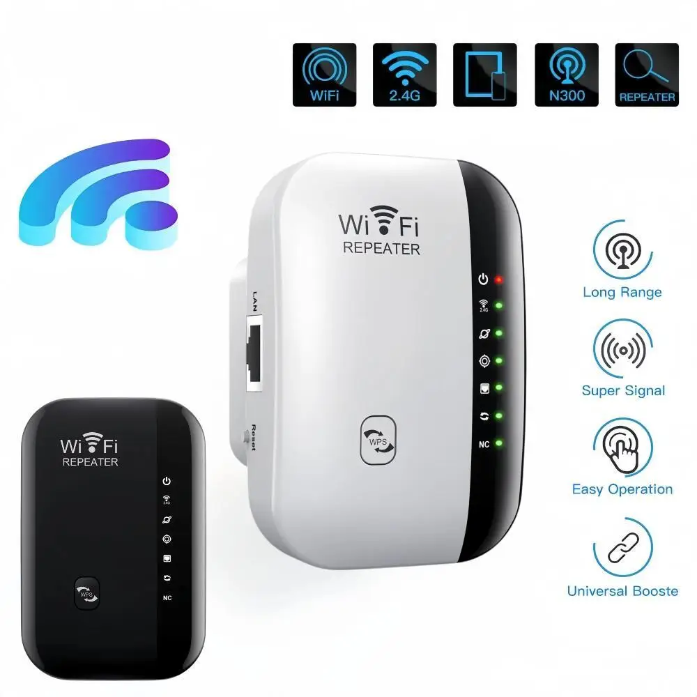 300Mbps Wireless WIFI Repeater 2.4G Router Wifi Range Extender Wi-Fi Signal Amplifier 802.11N Network Card Adapter for PC