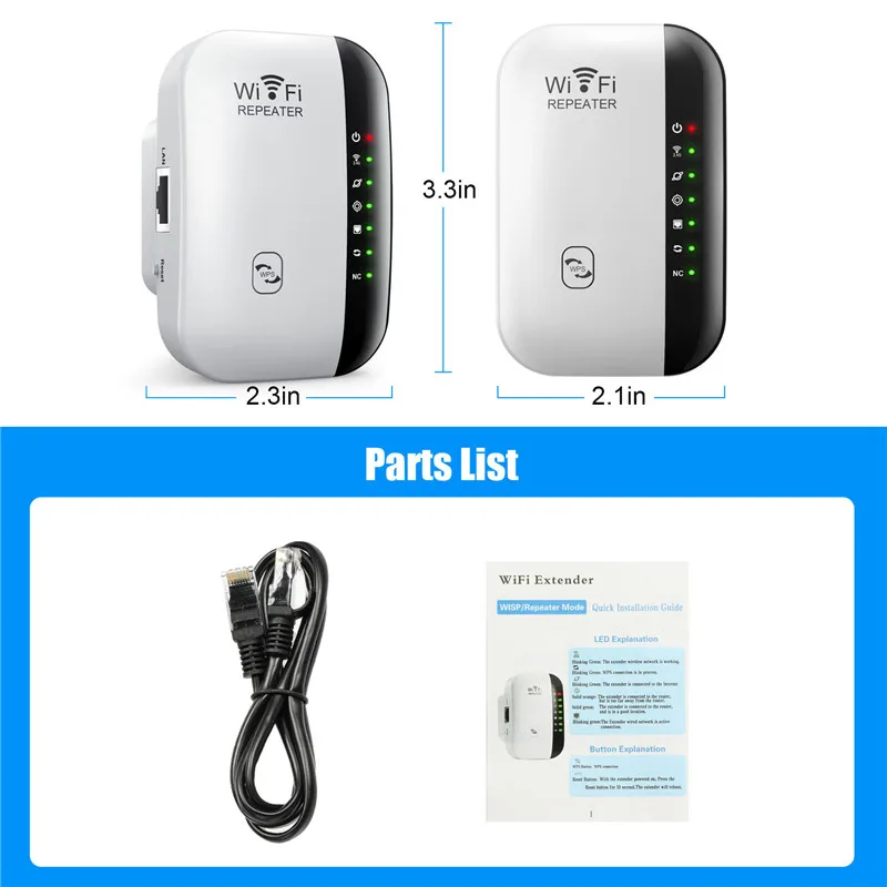 300Mbps Wireless WIFI Repeater 2.4G Router Wifi Range Extender Wi-Fi Signal Amplifier 802.11N Network Card Adapter for PC