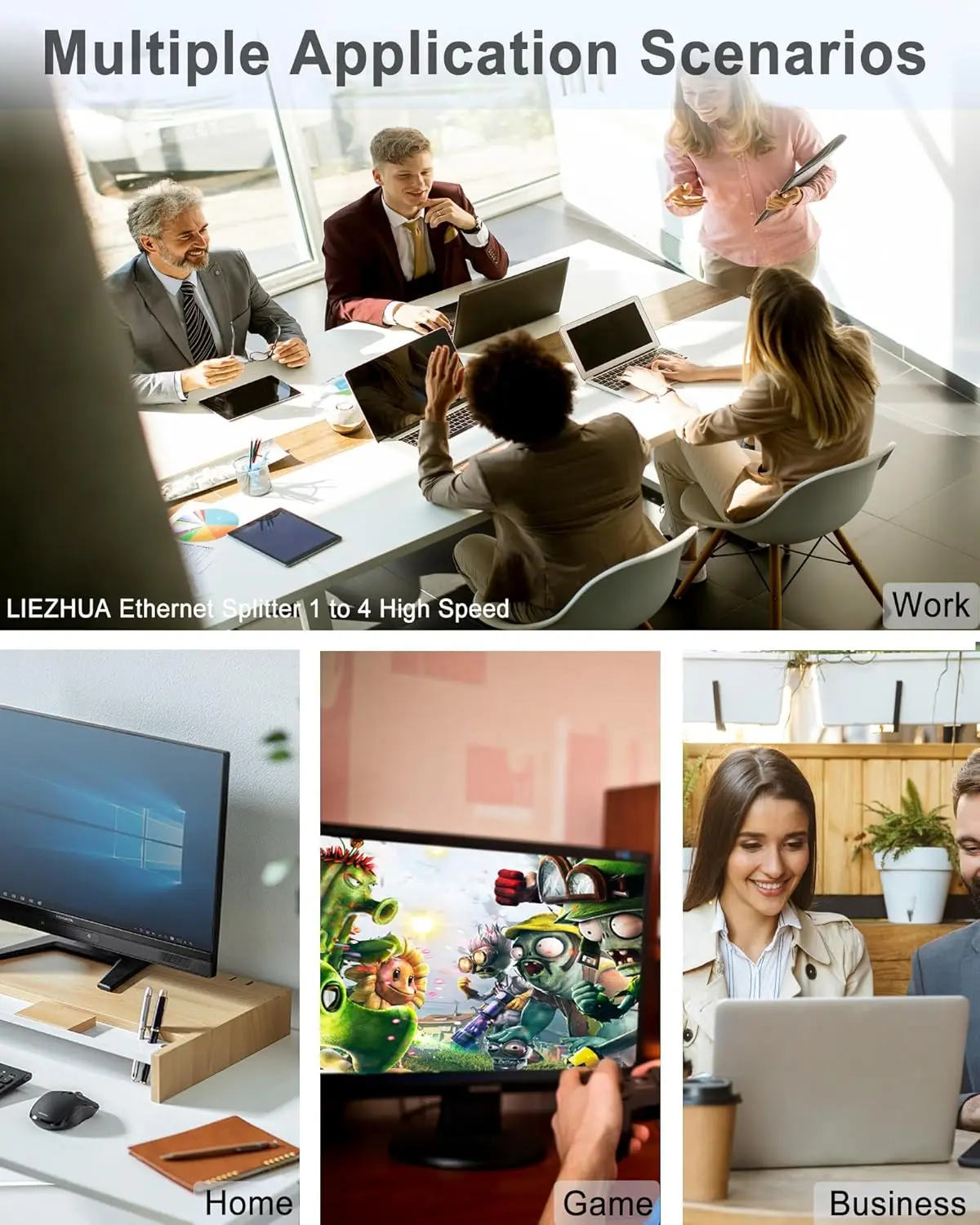 1000Mbps Ethernet Splitter 1 to 2/3/4 Network Extension RJ45 LAN Internet Splitter HUB for PC Laptop Router TV-Box Digital TV