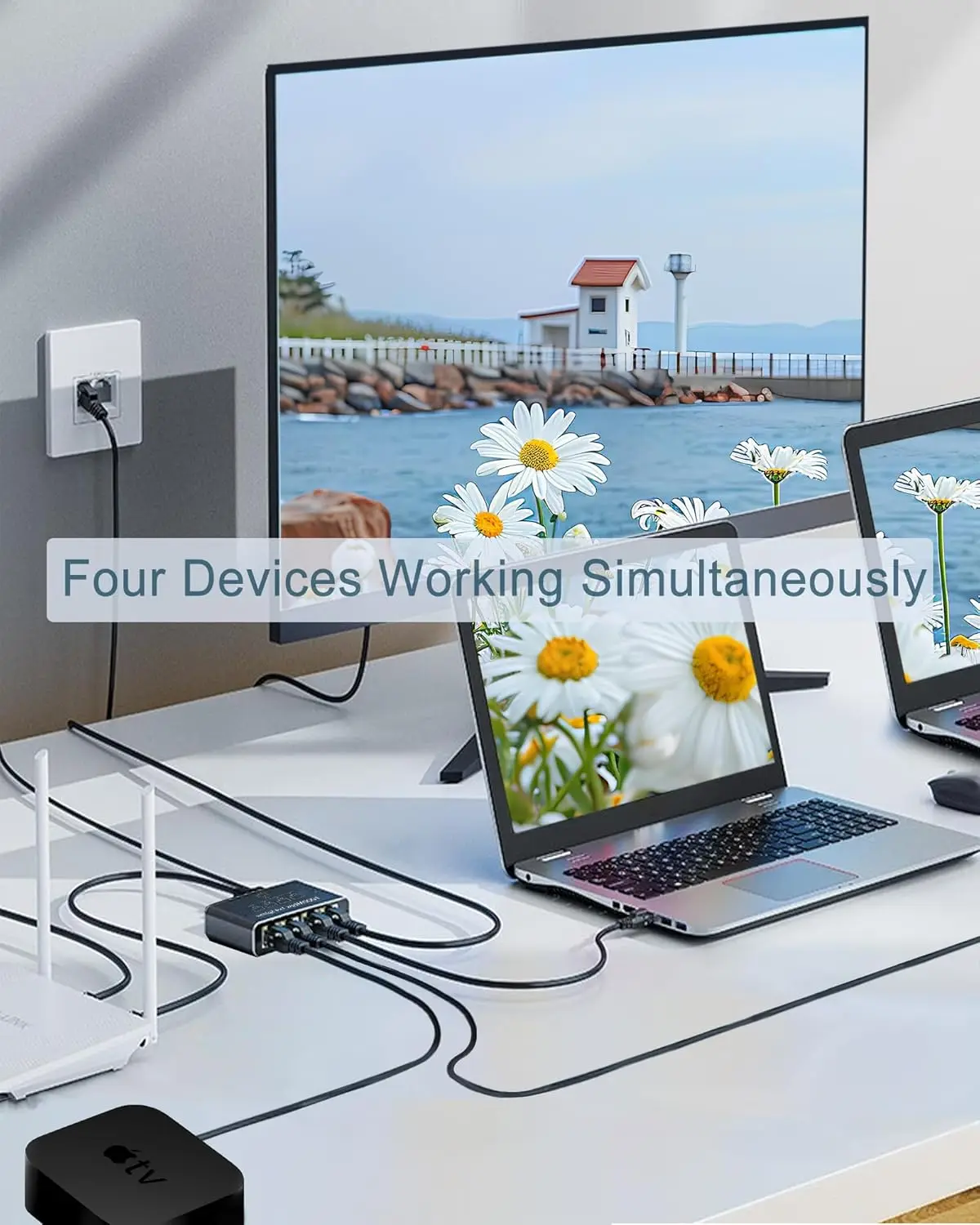 1000Mbps Ethernet Splitter 1 to 2/3/4 Network Extension RJ45 LAN Internet Splitter HUB for PC Laptop Router TV-Box Digital TV