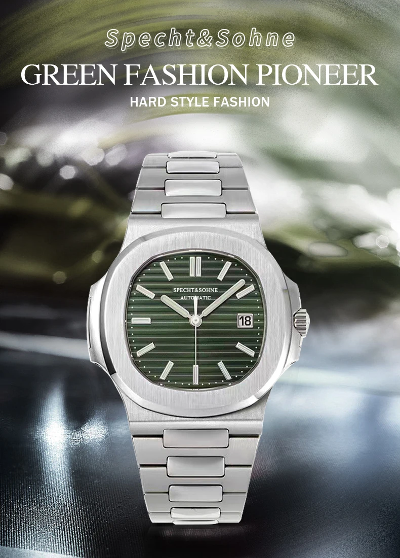 New Specht&Sohne Men's Watches Mechanical Watch Japan Miyota 8215 Movt Rose Gold Stainless Steel Classic 5711 Watch Waterproof