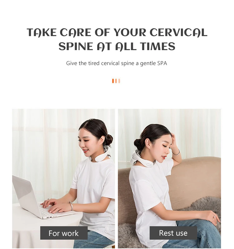 Vibration Neck Masssger Rechargeable Low Frequency Pulse Cervical Massager Smart Electric Neck Massager Hot Compress Massage