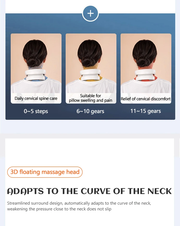 Vibration Neck Masssger Rechargeable Low Frequency Pulse Cervical Massager Smart Electric Neck Massager Hot Compress Massage