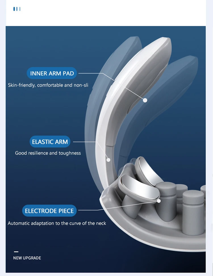 Vibration Neck Masssger Rechargeable Low Frequency Pulse Cervical Massager Smart Electric Neck Massager Hot Compress Massage