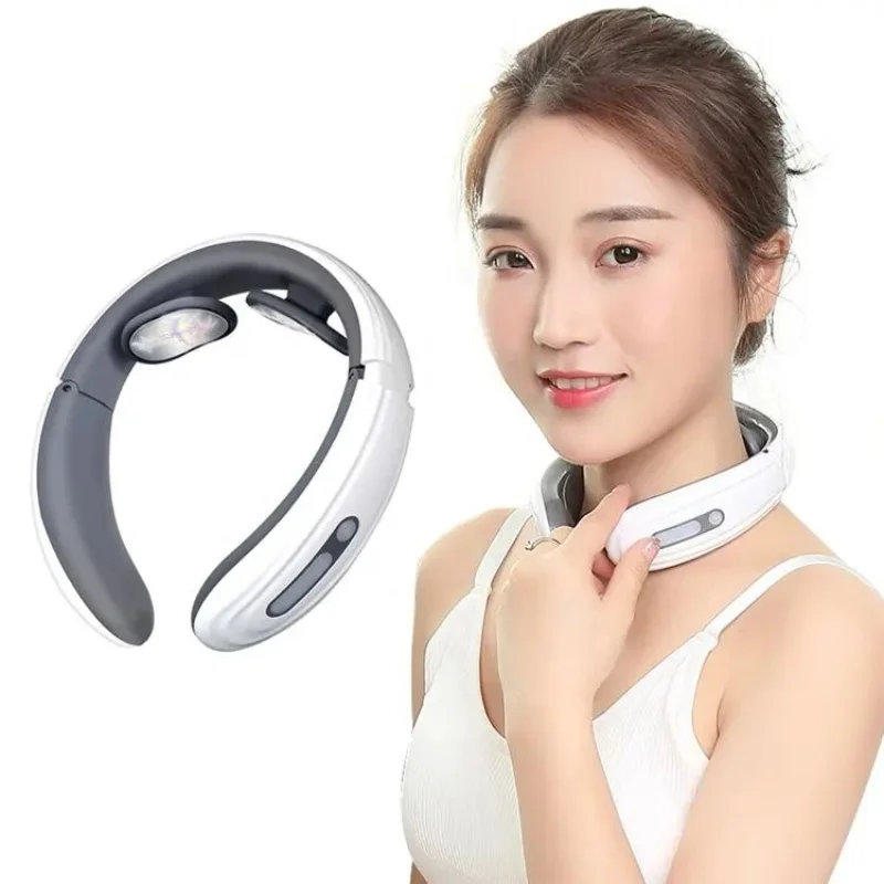 6 Mode Electric Neck Massager EMS Pulse Infrared Heat Massager Muscle Relaxation Neck Massager Tool Relax Cervical Relief Pain Smart Massagers Smart Shop