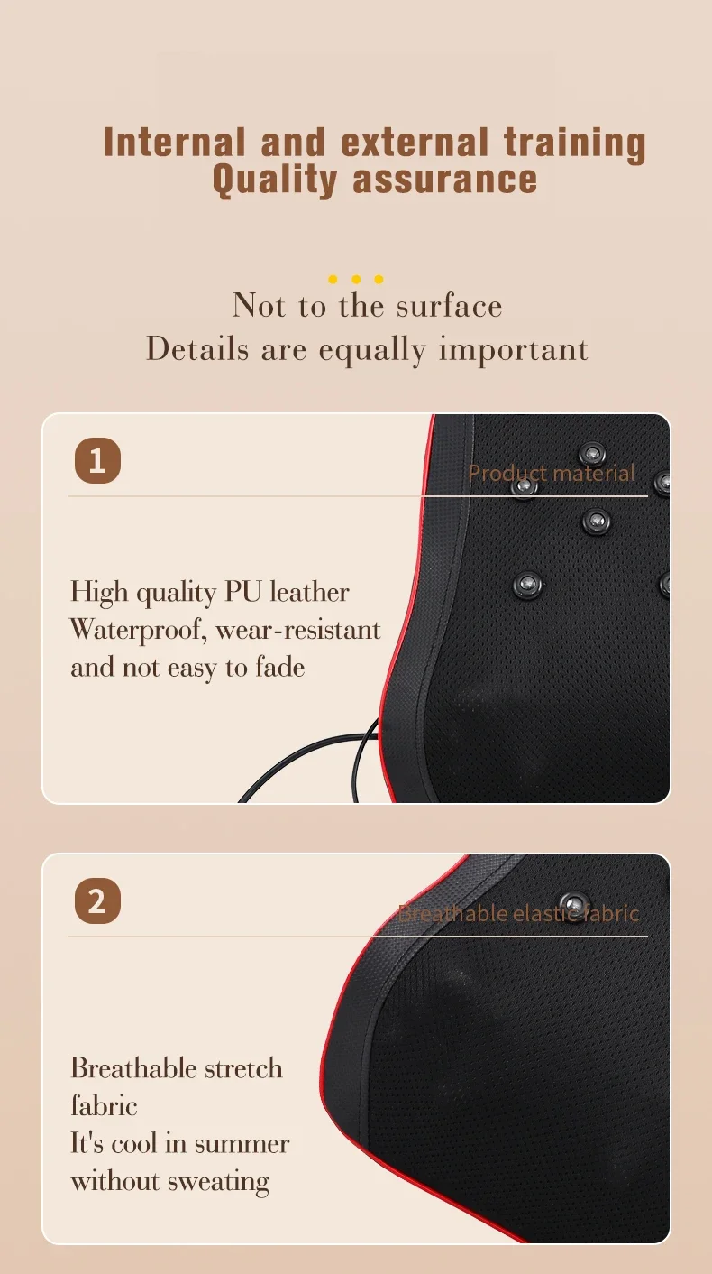 Electric Shiatsu Head Neck Cervical Ttraction Body Massager Car Back Pillow with Heating Vibrating Massage Device