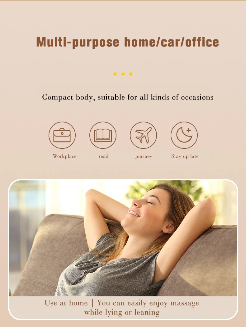 Electric Shiatsu Head Neck Cervical Ttraction Body Massager Car Back Pillow with Heating Vibrating Massage Device