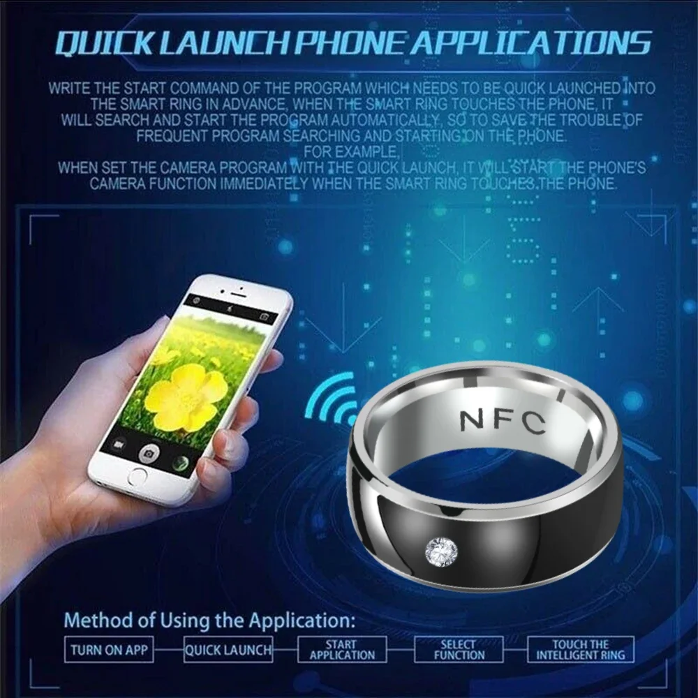Fashion Android Phone NFC Smart Finger Ring Multifunctional Intelligent Wearable Connect Android Phone Equipment Ring Waterproof Fashion Android Phone NFC Smart Finger Ring Multifunctional Intelligent Wearable Connect Android Phone Equipment Ring Waterproof