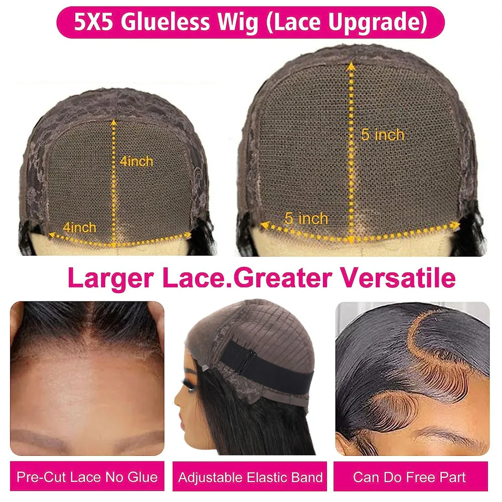 HD Transparent Lace Front Human Hair Wig 13x4 13x6 Straight Frontal Wig Pre Plucked 5x5 HD Lace Closure Wig Beliself Hair