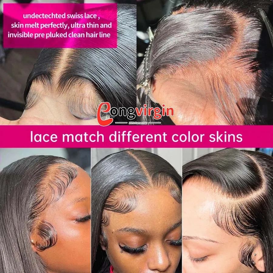 151079-bzguio.jpg 5×5 Glueless Wig Human Hair Ready To Wear Pre-Cut Lace Wear And Go Glueless Wigs Straight Lace Front Human Hair Wig For Women Human Hair Smart Shop