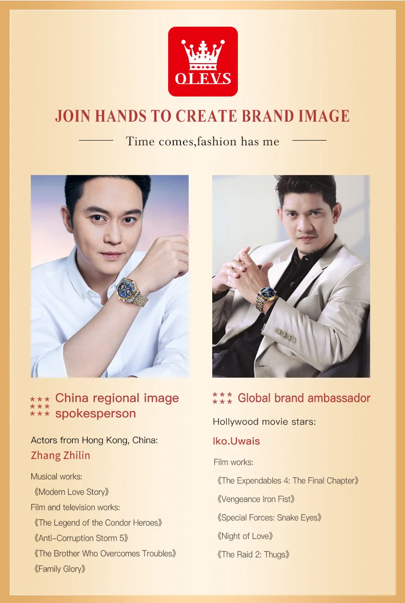 OLEVS Men's Watches Top Brand Luxury Watch for Men Original Waterproof Stainless Steel Chronograph Moon Phase Date Rota Dial