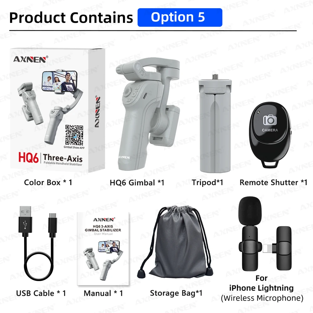 AXNEN Smart 3-Axis Handheld Gimbal Stabilizer for Smartphone with Fill Light for iPhone Android Face Tracking Tiktok Vlog Kit AXNEN Smart 3-Axis Handheld Gimbal Stabilizer for Smartphone with Fill Light for iPhone Android Face Tracking Tiktok Vlog Kit