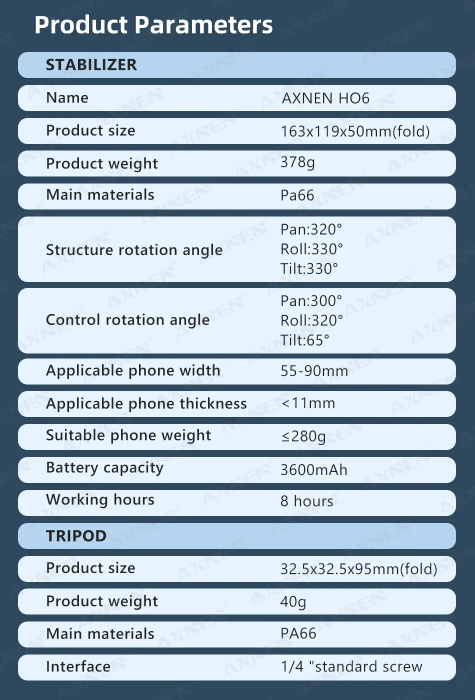 AXNEN Smart 3-Axis Handheld Gimbal Stabilizer for Smartphone with Fill Light for iPhone Android Face Tracking Tiktok Vlog Kit