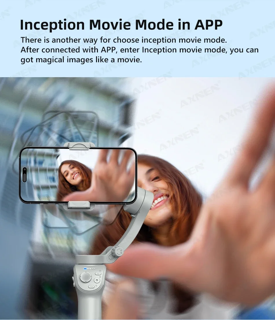 AXNEN Smart 3-Axis Handheld Gimbal Stabilizer for Smartphone with Fill Light for iPhone Android Face Tracking Tiktok Vlog Kit AXNEN Smart 3-Axis Handheld Gimbal Stabilizer for Smartphone with Fill Light for iPhone Android Face Tracking Tiktok Vlog Kit