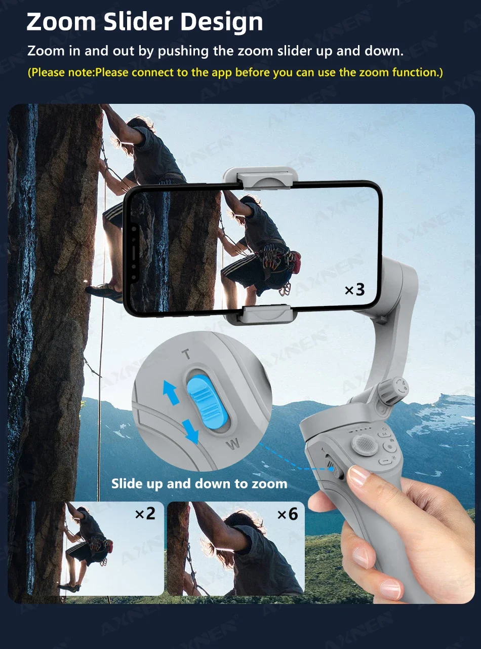 AXNEN Smart 3-Axis Handheld Gimbal Stabilizer for Smartphone with Fill Light for iPhone Android Face Tracking Tiktok Vlog Kit AXNEN Smart 3-Axis Handheld Gimbal Stabilizer for Smartphone with Fill Light for iPhone Android Face Tracking Tiktok Vlog Kit