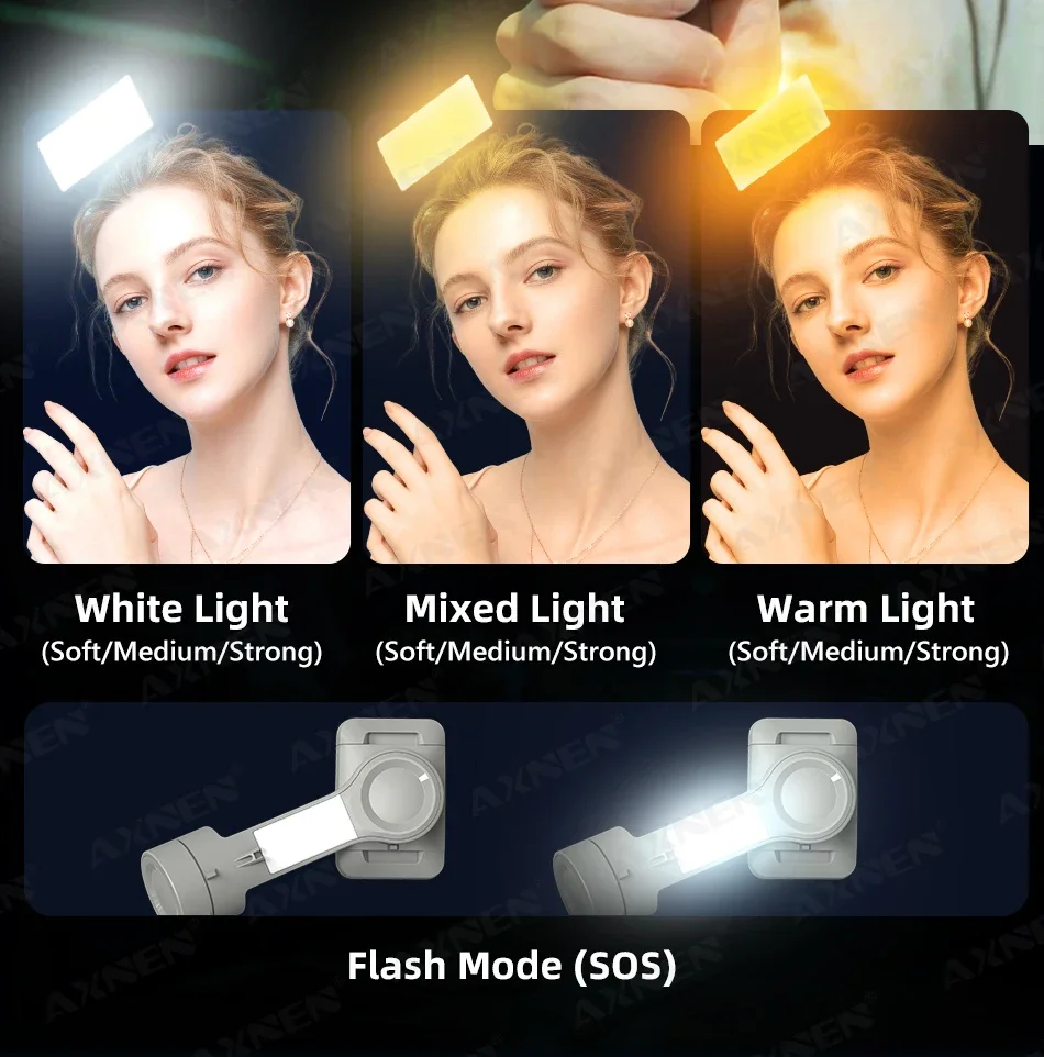 AXNEN Smart 3-Axis Handheld Gimbal Stabilizer for Smartphone with Fill Light for iPhone Android Face Tracking Tiktok Vlog Kit AXNEN Smart 3-Axis Handheld Gimbal Stabilizer for Smartphone with Fill Light for iPhone Android Face Tracking Tiktok Vlog Kit