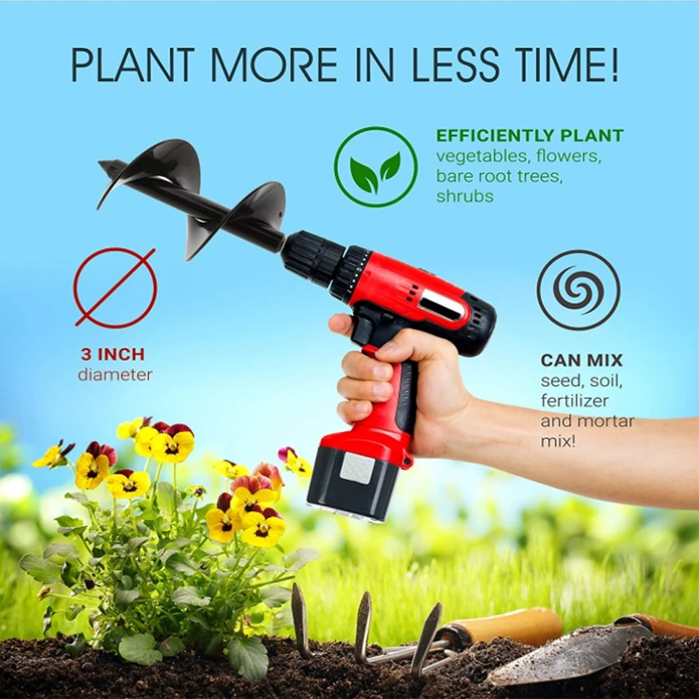 9 Sizes Garden Power Tools-Ground Drill Spiral Drill Bit Auger Seed Plant Flower Planting Hole Digger Tool Smart Devices Smart Shop
