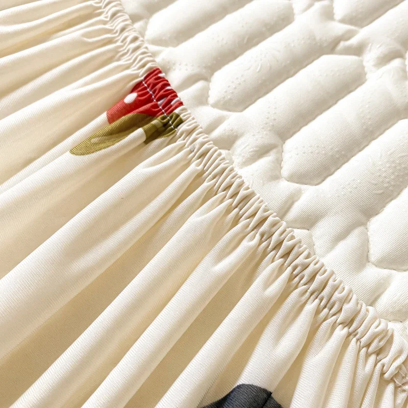 Natural Latex Thicked Summer Cooling Mat for Bed Soft Cool Feeling Fitted Sheet and Pillowcase Matress Cover Grade A Summer Mats Smart Home Smart Shop