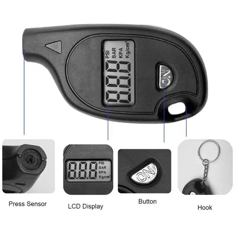 Tire Gauge Digital With LCD Display Car Tire Air Pressure Tester Meter Auto Car Motorcycle Tire Safety Alarm Testing Tools Smart Devices Smart Shop