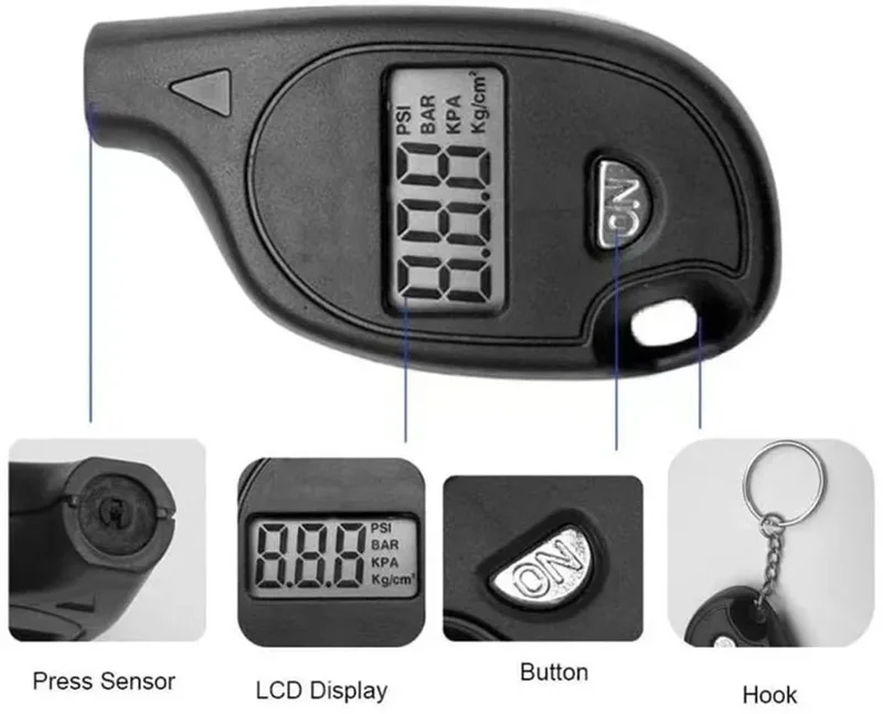 Tire Gauge Digital With LCD Display Car Tire Air Pressure Tester Meter Auto Car Motorcycle Tire Safety Alarm Testing Tools