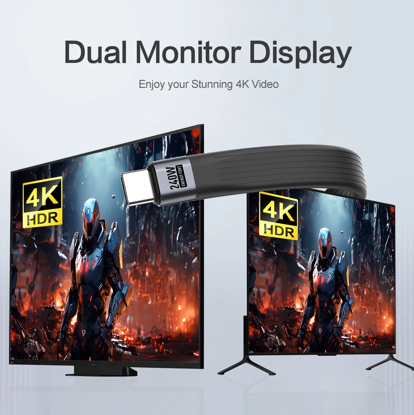 USB 4 Cable Portable Keychain 240W USB C Charging Cable 40Gbps Data Transfer Thunderbolt 4/3 8K@60Hz Video Display for iPhone16