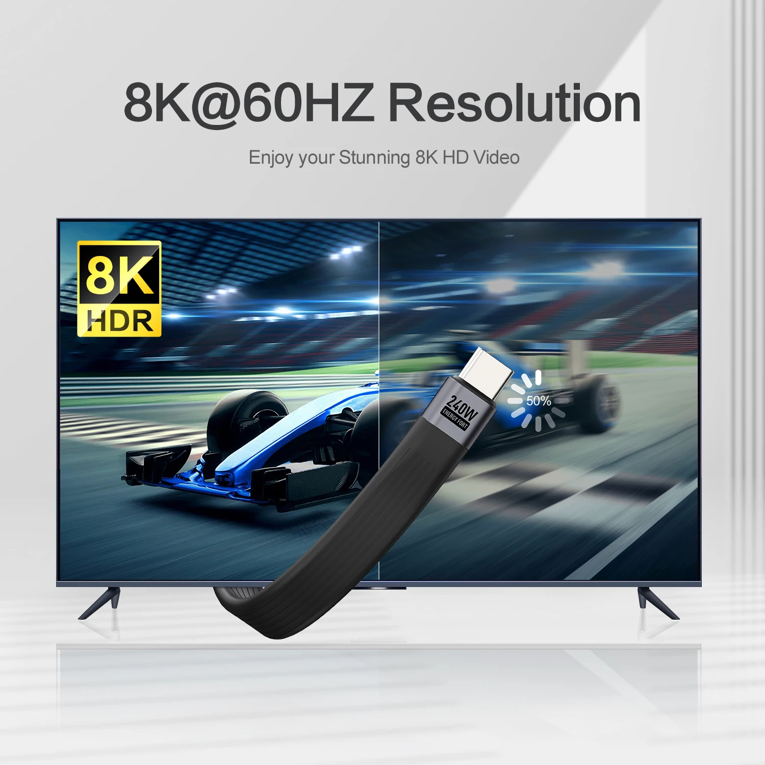 USB 4 Cable Portable Keychain 240W USB C Charging Cable 40Gbps Data Transfer Thunderbolt 4/3 8K@60Hz Video Display for iPhone16