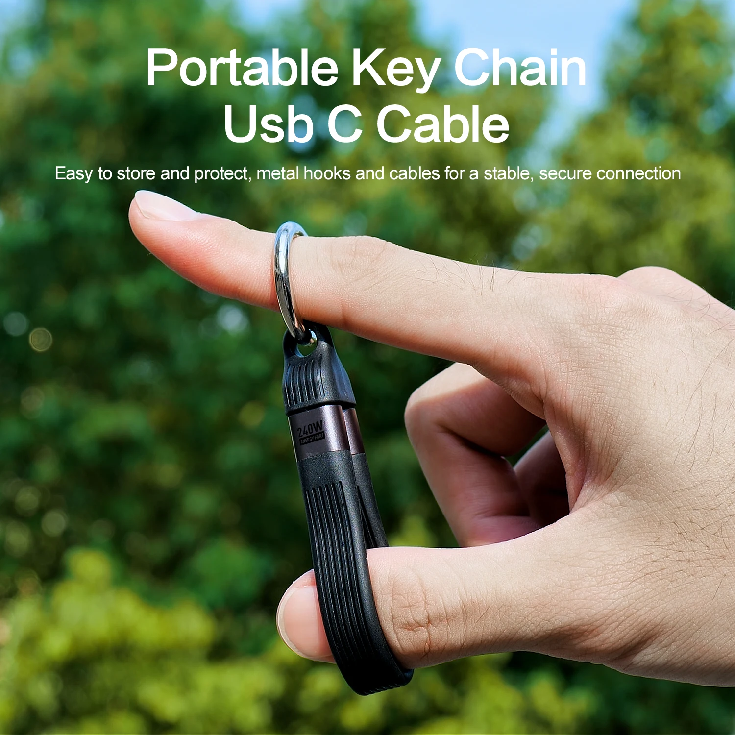 USB 4 Cable Portable Keychain 240W USB C Charging Cable 40Gbps Data Transfer Thunderbolt 4/3 8K@60Hz Video Display for iPhone16