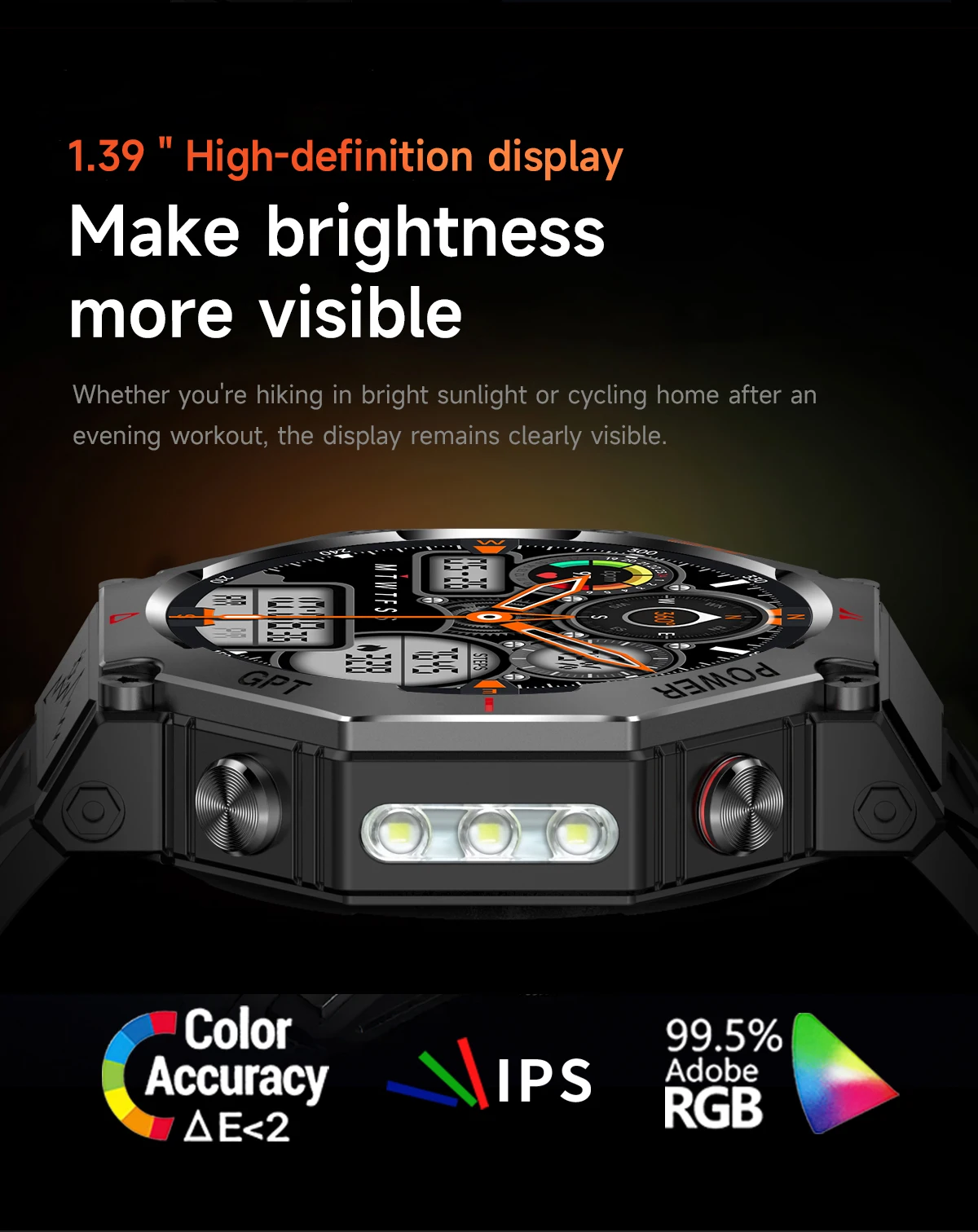 Military Smart Watch T-Rex 3 Built-in GPS Compass